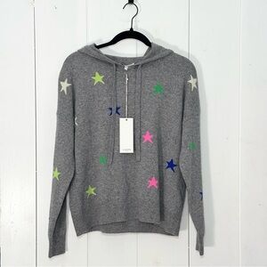 J Society Star Cashmere Hoodie In Grey/Mulit Size Small